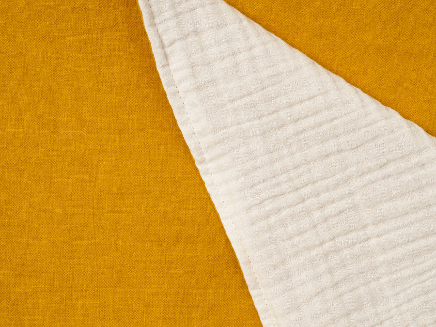 Mustard Linen Gauze Blanket