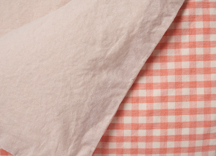 Pink Gingham Duvet Set