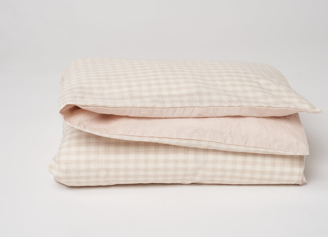 Oatmeal Gingham Duvet Set