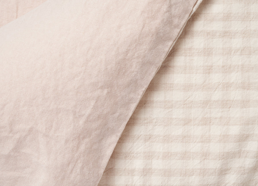 Oatmeal Gingham Duvet Set