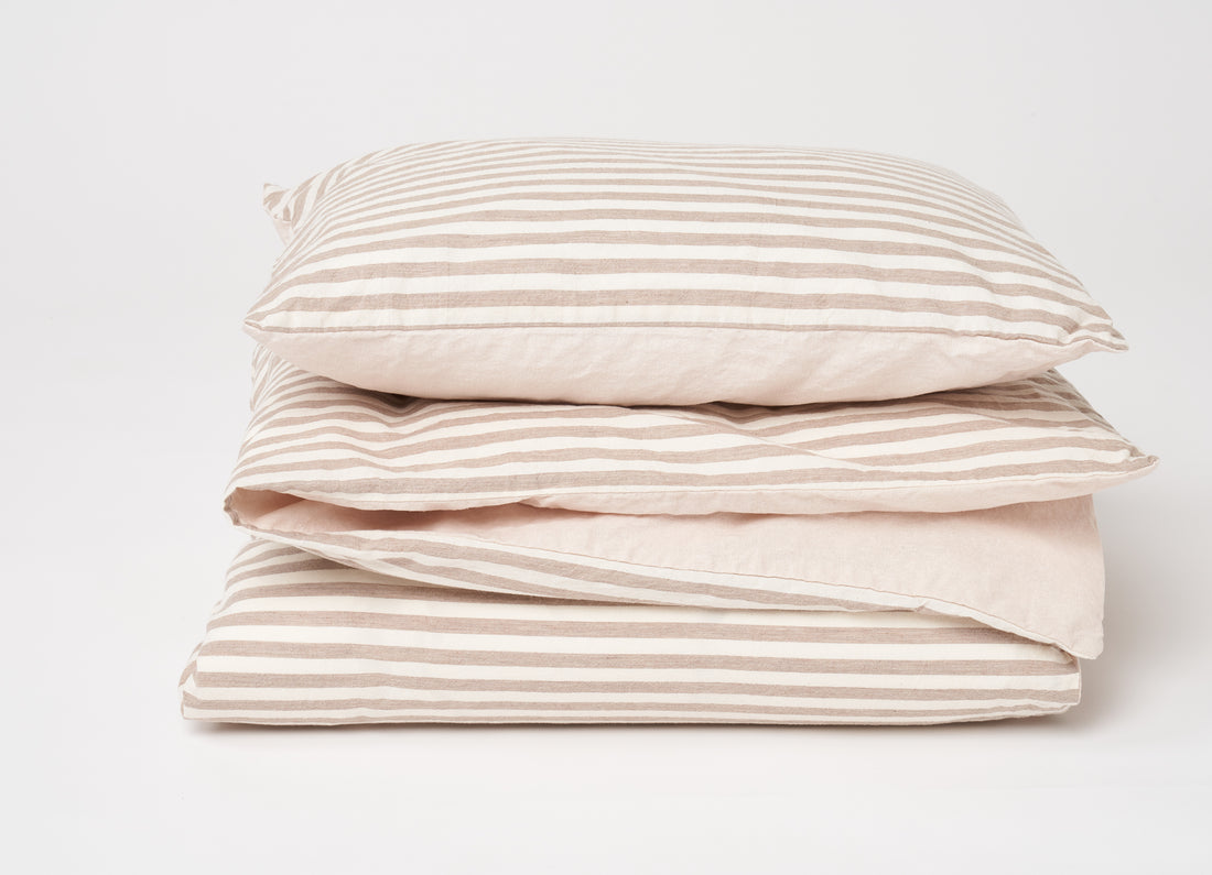 Latte Stripe Duvet Set