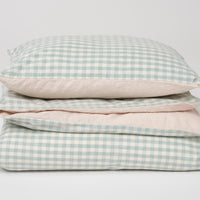 Mint Gingham Duvet Set