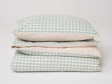 Mint Gingham Duvet Set