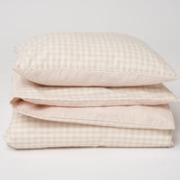 Oatmeal Gingham Duvet Set